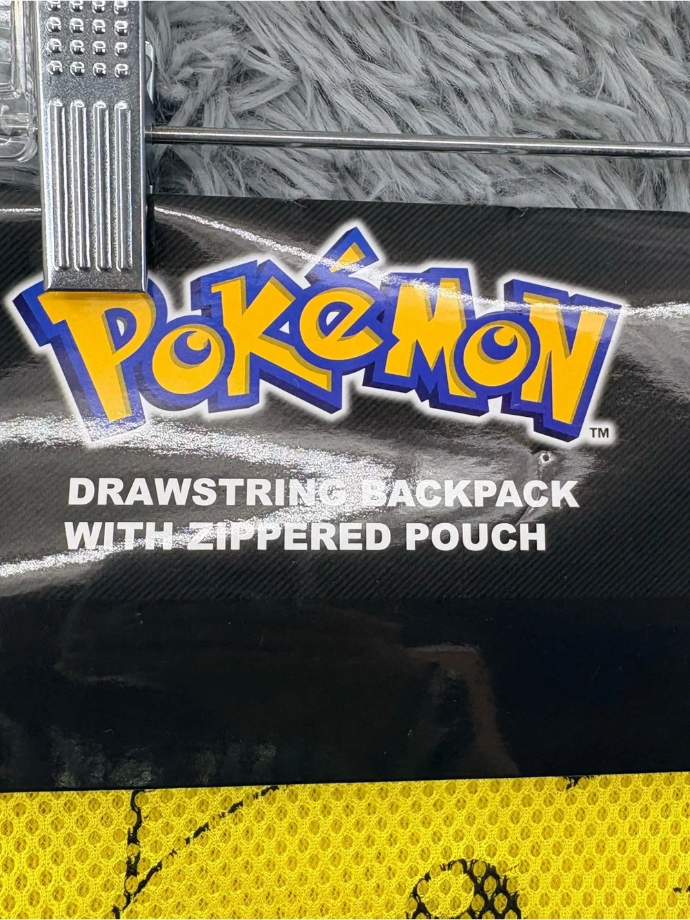 Pokemon Drawstring Backpack Zippered Pouch Brand New Gaming School Pikachu